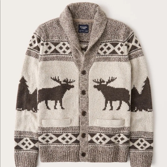 New Mens Xxl Abercrombie Moose Cardigan 